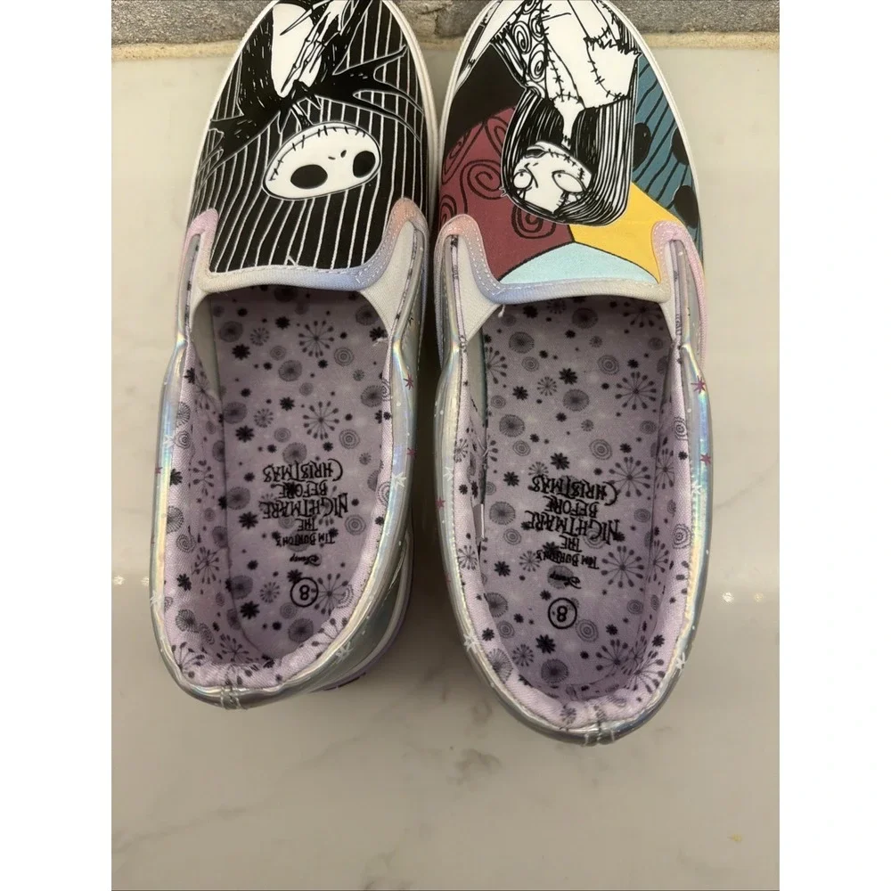 Disney Nightmare Before Christmas Jack & Sally GROUNDUP* Slip On Sneaker Size 8